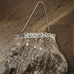 Whiting & Davis Co - Vintage Silver Metal Mesh Evening Bag